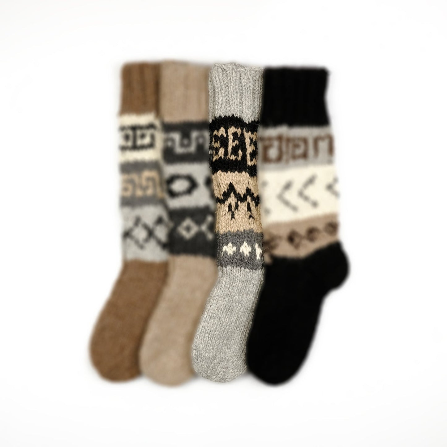 ALPAKA HANDGESTRICKTE SOCKEN