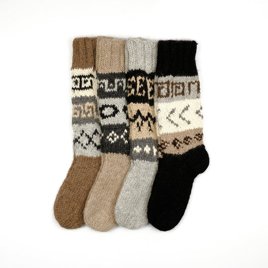 ALPAKA HANDGESTRICKTE SOCKEN