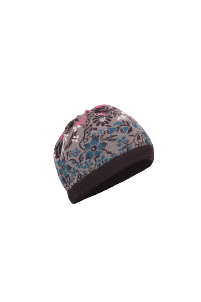MERINOWOLLE MÜTZE FLORAL PATTERN