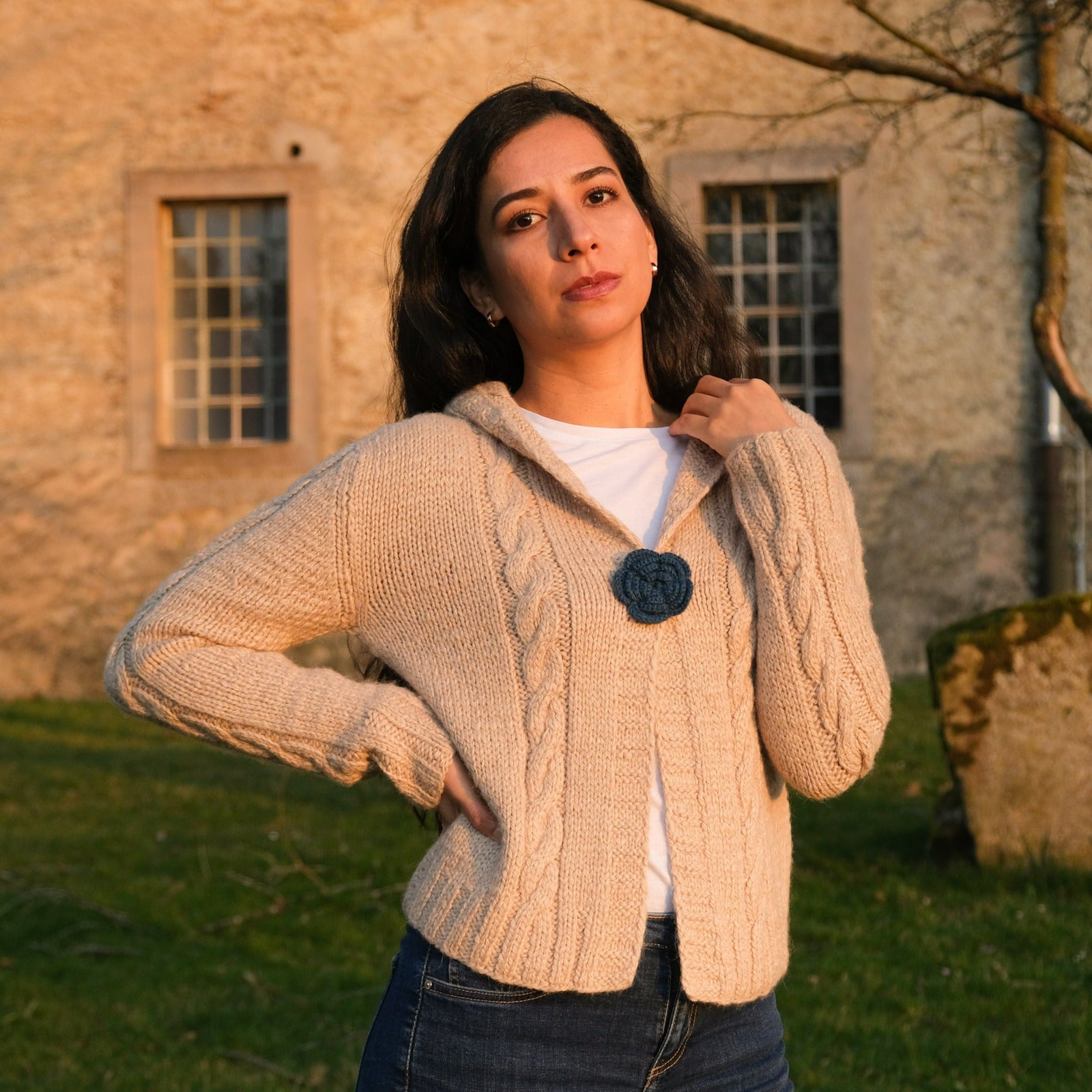 HOODED ALPACA CARDIGAN JULIETA